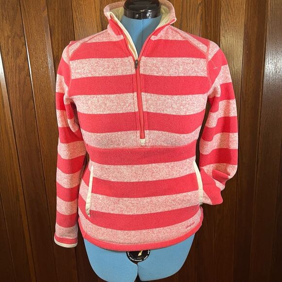Patagonia Better Sweater Fleece Pink Striped Marsupial Half-Zip Pullover Medium - Picture 4 of 5